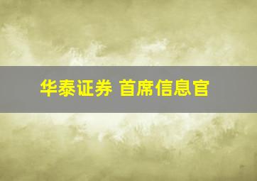 华泰证券 首席信息官